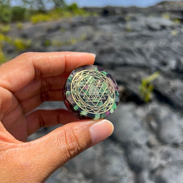 Cosmic Powerful Pocket Orgone (Sri Yantra) - Galactic Gold Healing Energy Transmuter