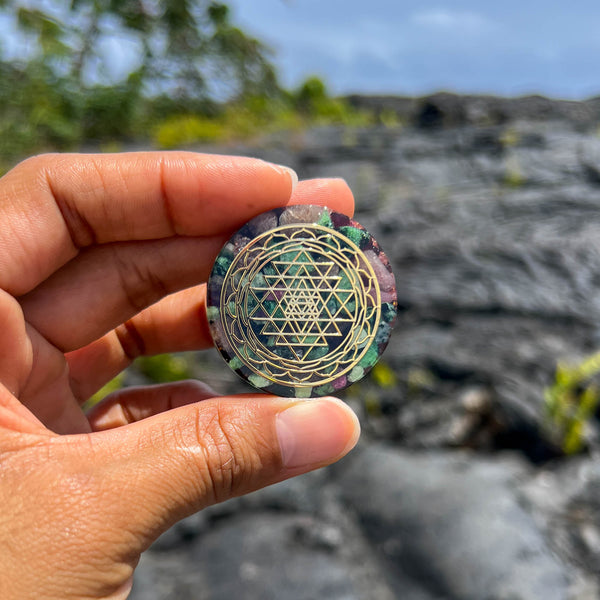 Cosmic Powerful Pocket Orgone (Sri Yantra) - Galactic Gold Healing Energy Transmuter