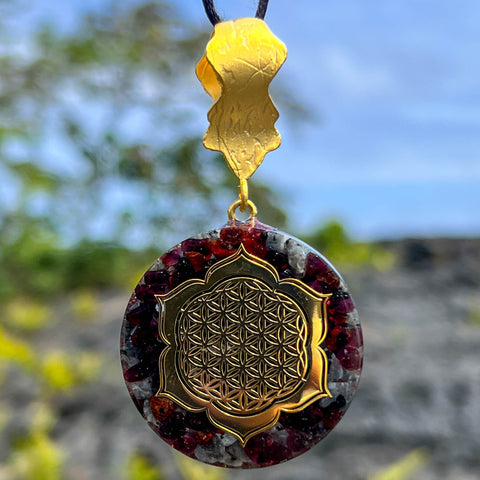 Harmonic Star Resonator - Solar Ray Orgone Amulet (Flower Of Life)