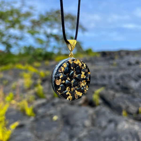 Harmonic Star Resonator - Solar Ray Orgone Amulet (Tourmaline + Hematite + Turritella Agate)